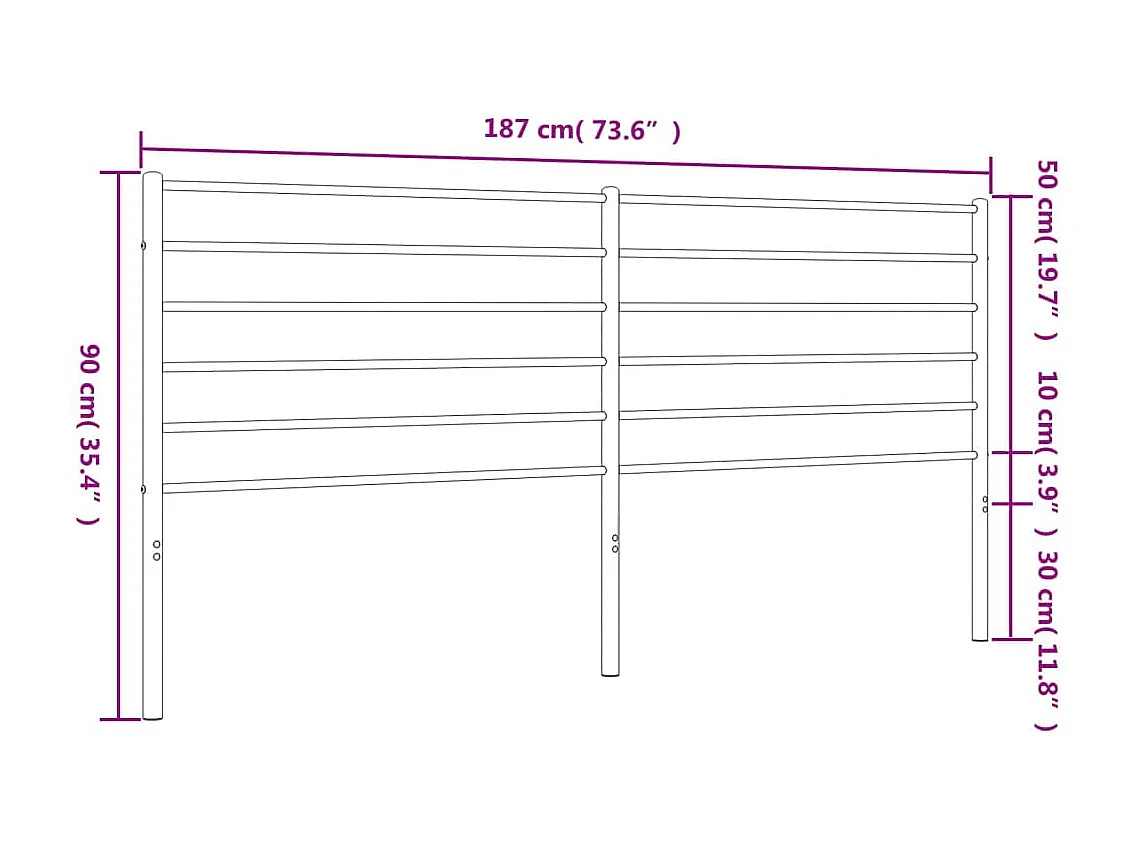 Tête de lit métal blanc 180cm