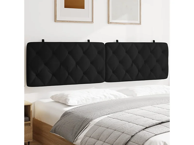 Coussin de tête de lit noir 200cm velours