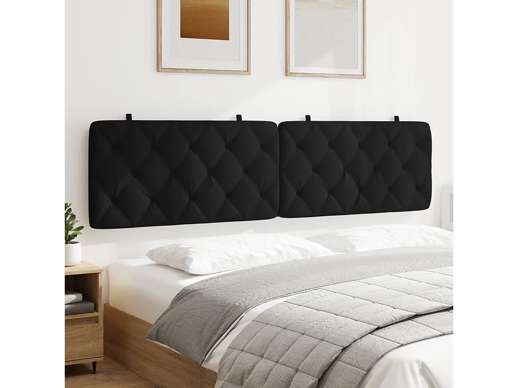 Coussin de tête de lit noir 200cm velours