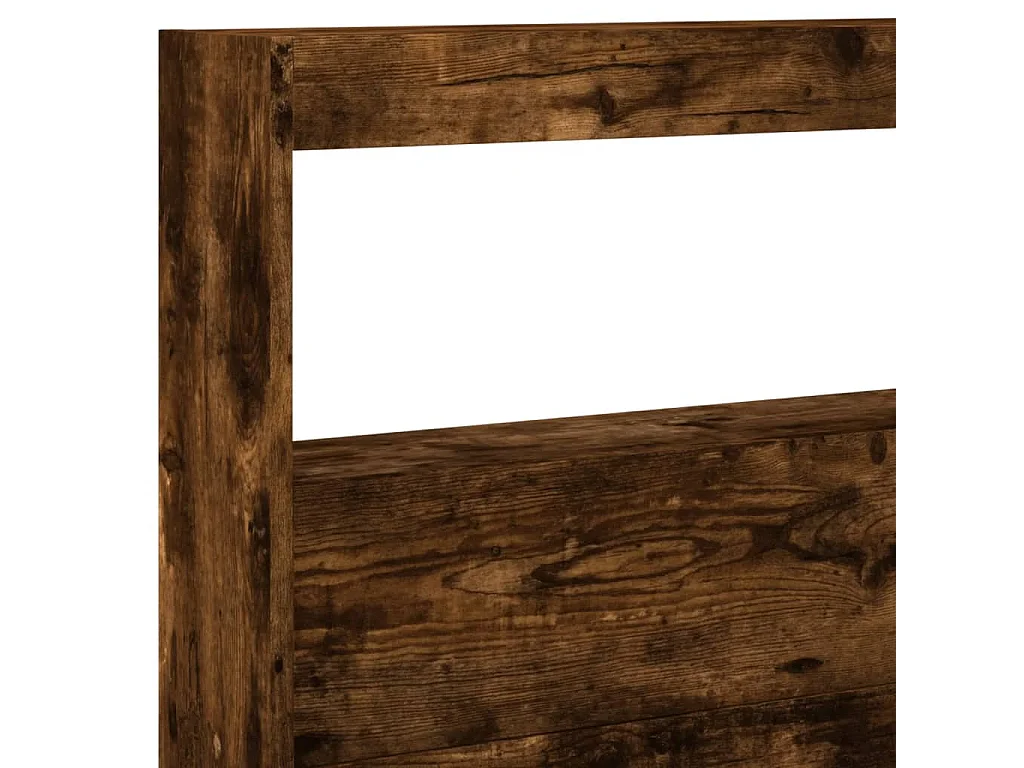 Armoire tête de lit avec LED chêne fumé 220x17x102