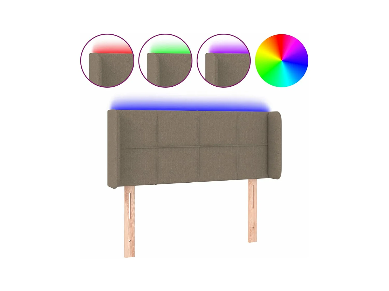 Tête de lit à LED Taupe 83x16x78-88 Tissu