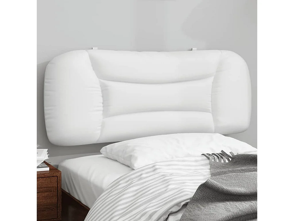 Coussin de tête de lit blanc 100cm similicuir