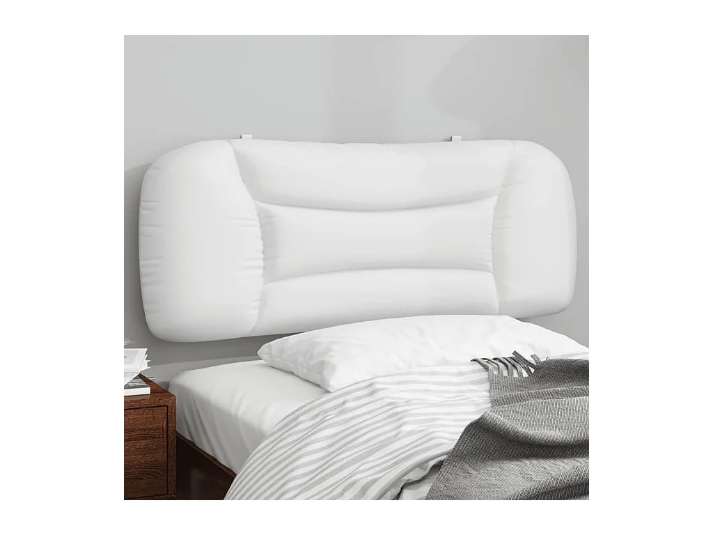 Coussin de tête de lit blanc 100cm similicuir