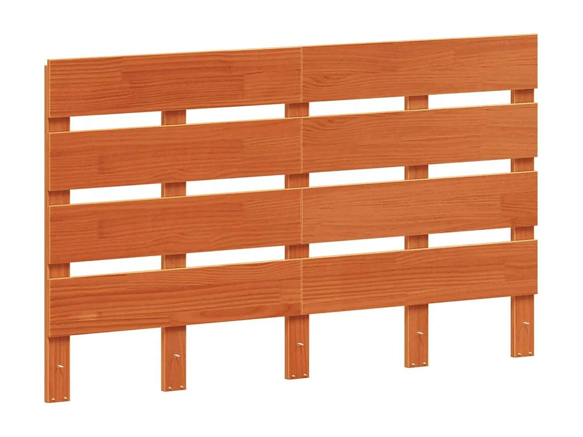 Tête de lit marron 135cm bois massif de pin