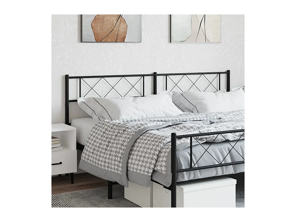 Tête de lit métal noir 193cm