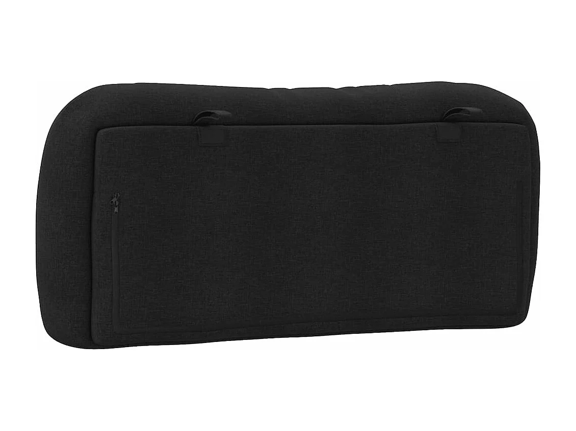 Coussin de tête de lit noir 80cm tissu