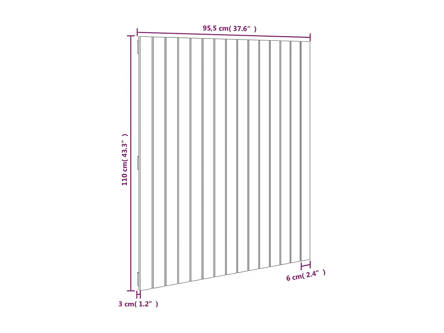 Tête de lit murale Marron miel 95,5x3x110 Bois massif de pin