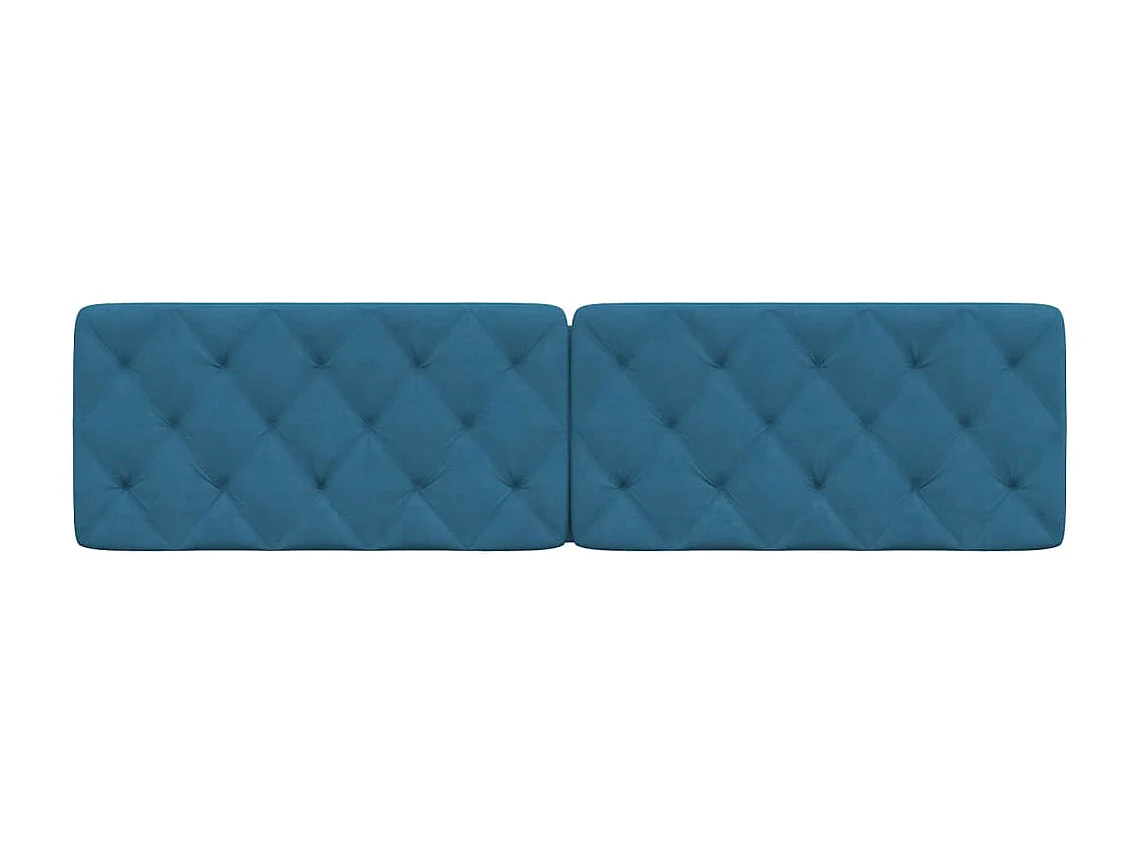 Coussin de tête de lit bleu 200cm velours
