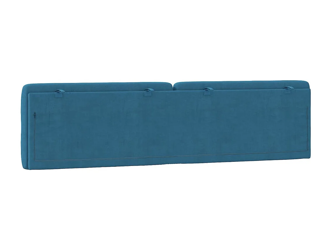Coussin de tête de lit bleu 200cm velours