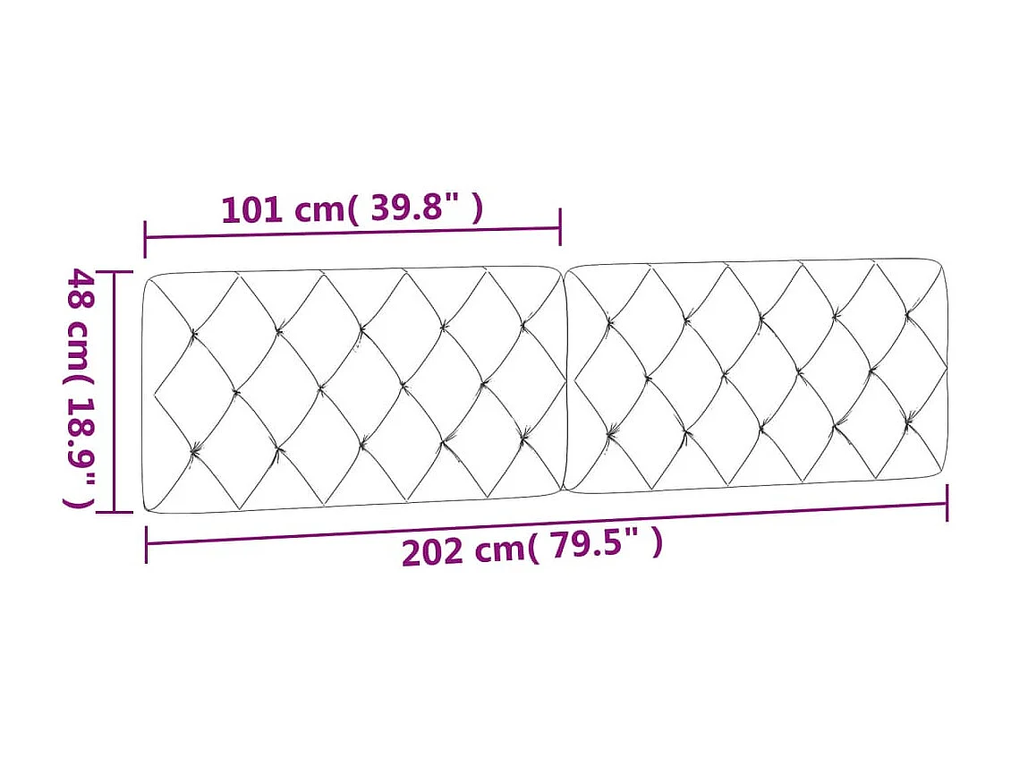 Coussin de tête de lit bleu 200cm velours