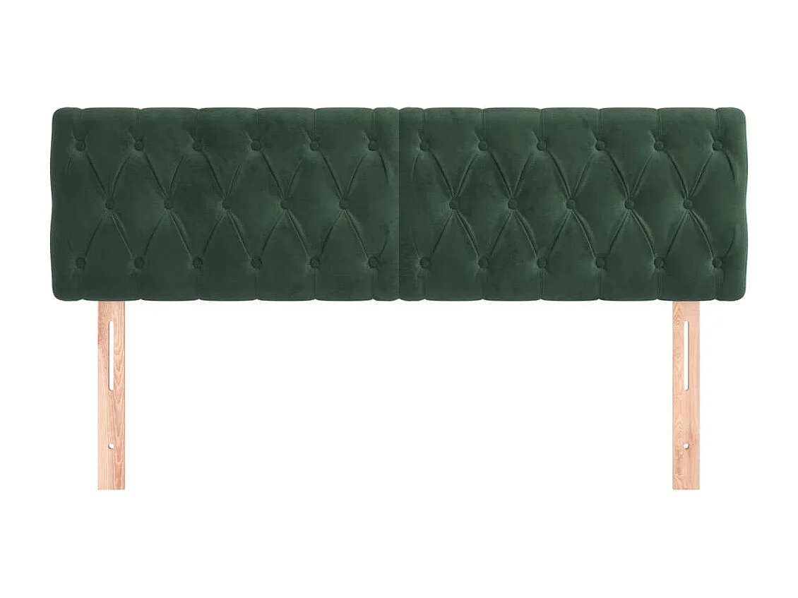 Têtes de lit 2 pcs Vert foncé 72x7x78-88 Velours