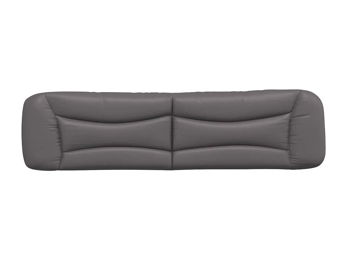 Coussin de tête de lit gris 200cm similicuir