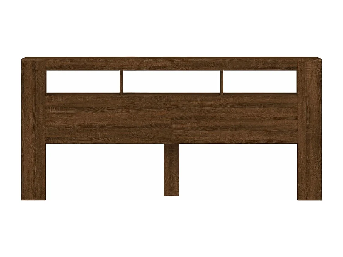 Tête de lit à LED chêne marron 220x18,5x103,5 bois ingénierie