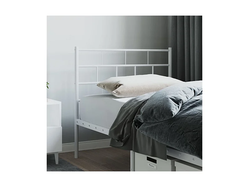 Tête de lit métal blanc 80cm