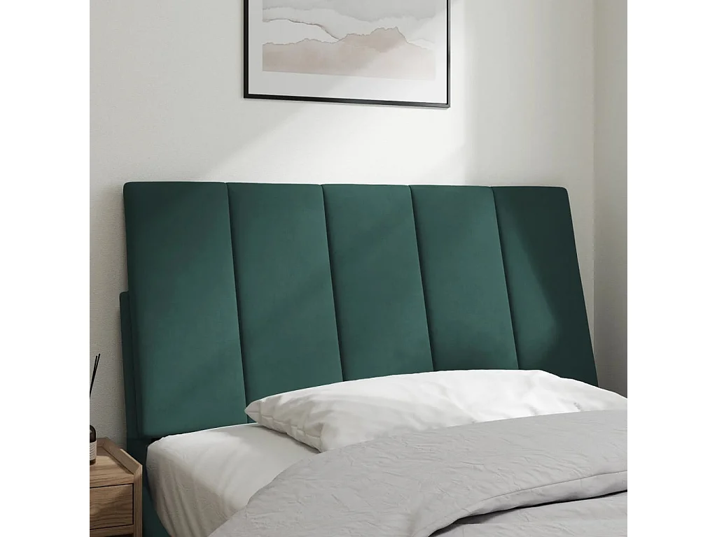 Coussin de tête de lit vert foncé 100cm velours
