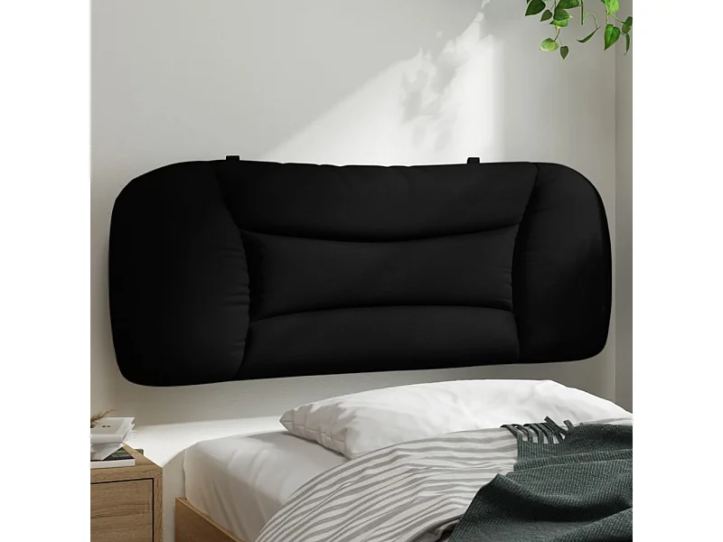 Coussin de tête de lit noir 100cm tissu