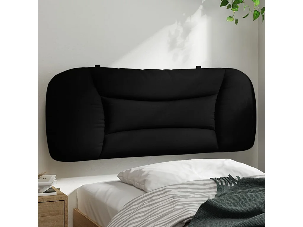 Coussin de tête de lit noir 100cm tissu