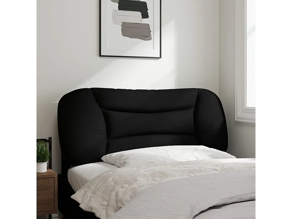 Coussin de tête de lit noir 100cm tissu