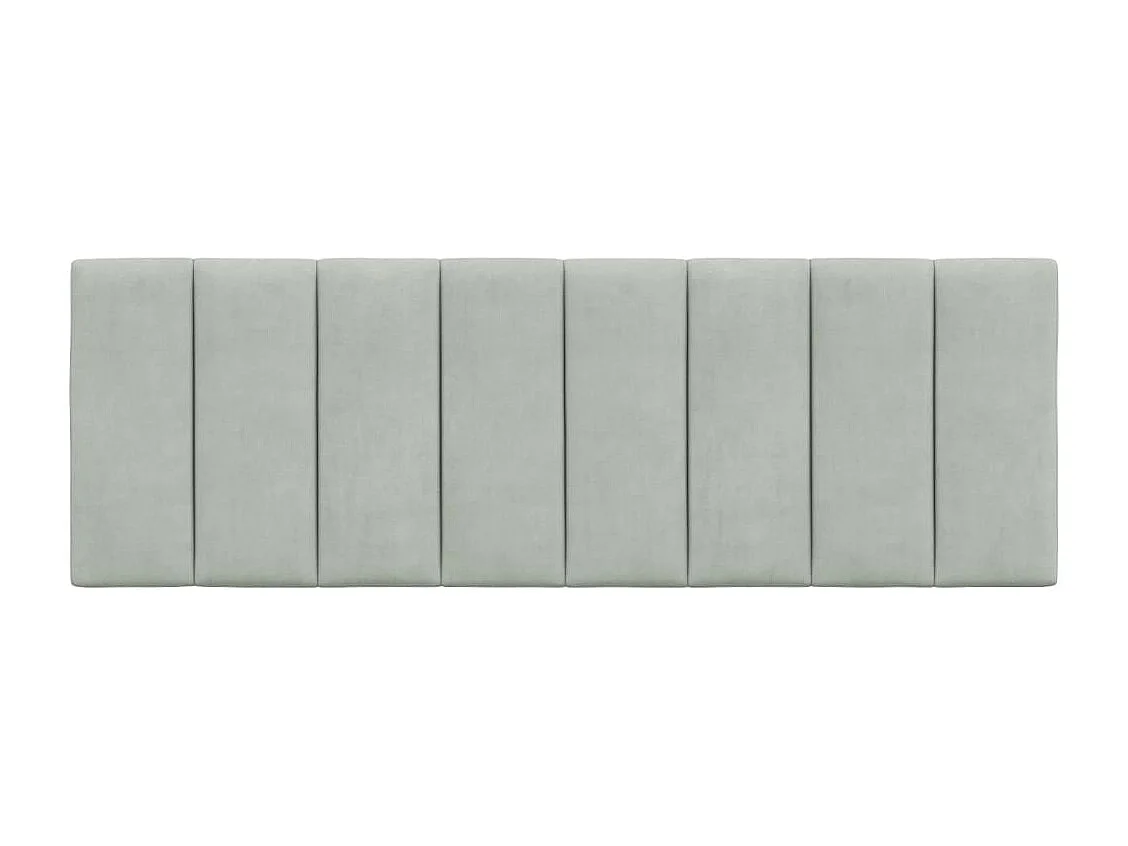 Coussin de tête de lit gris clair 120cm velours