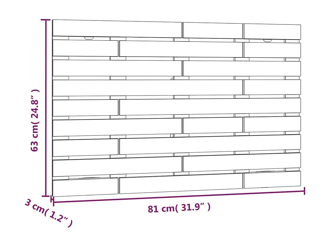 Tête de lit murale Blanc 81x3x63 Bois massif de pin