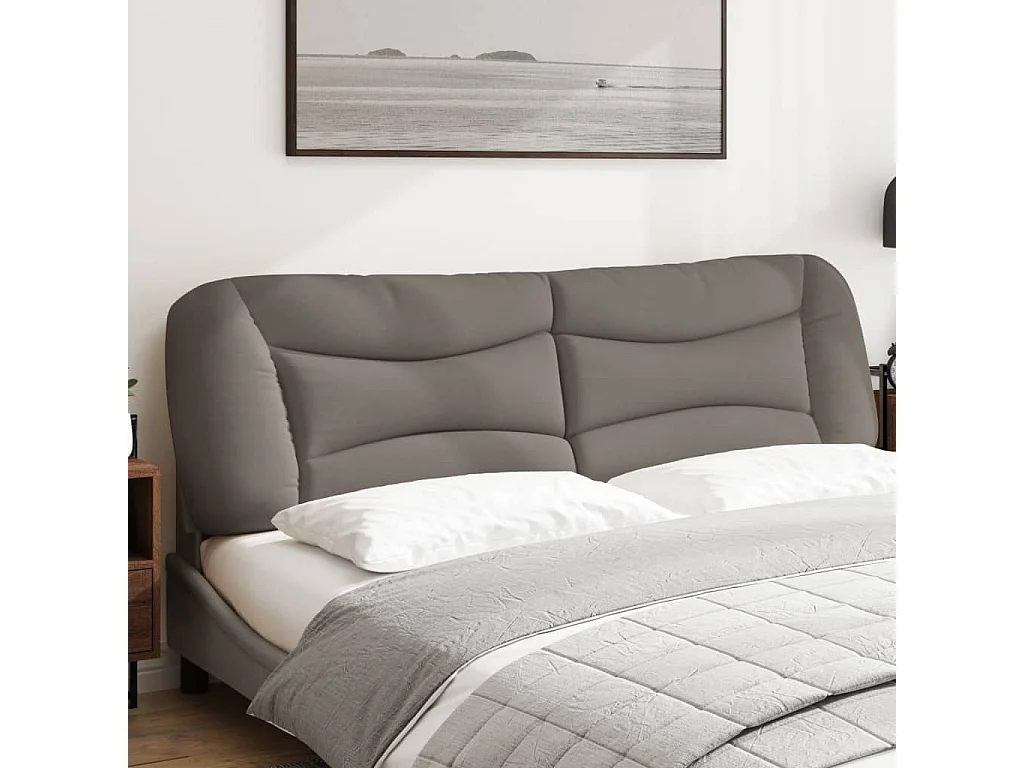 Coussin de tête de lit taupe 180cm tissu