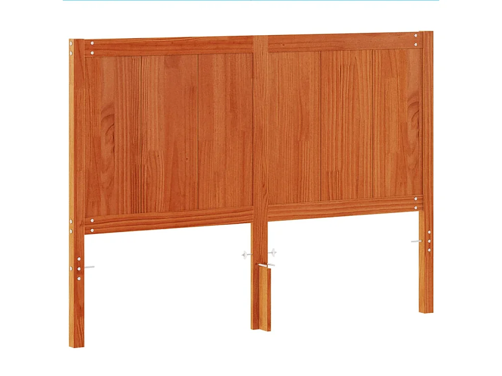 Tête de lit marron 135cm bois massif de pin