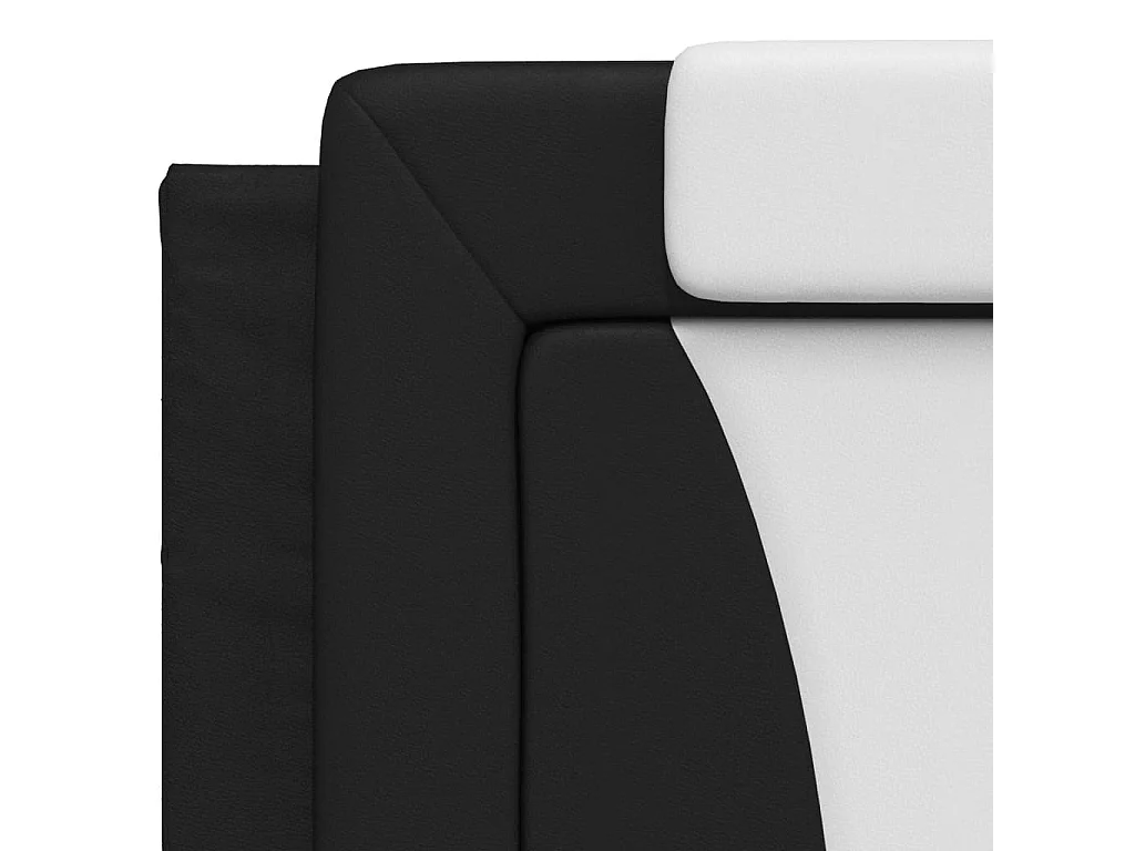 Coussin de tête de lit noir et blanc 200cm similicuir