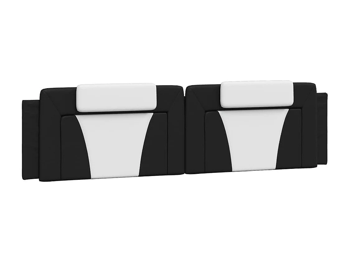 Coussin de tête de lit noir et blanc 200cm similicuir