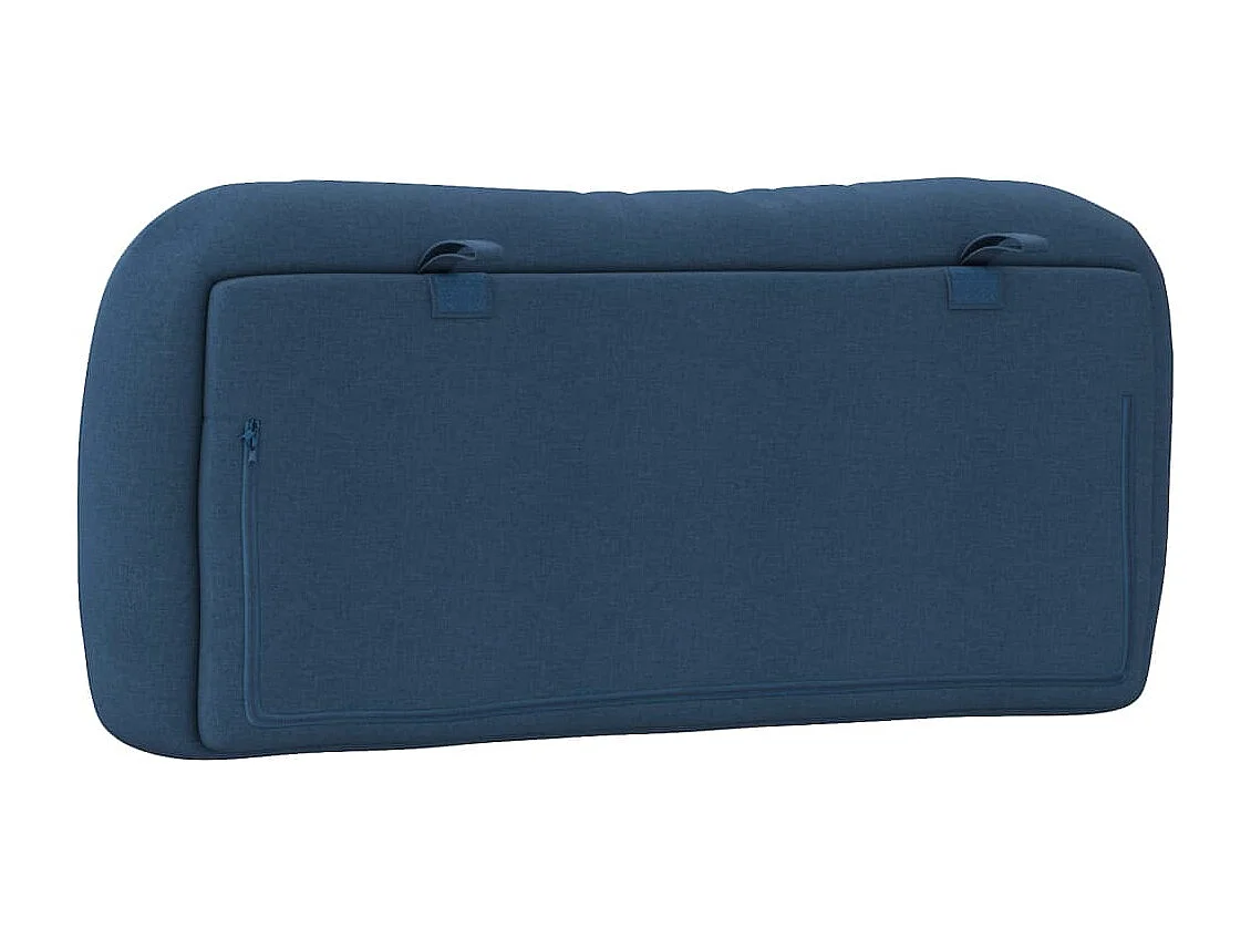 Coussin de tête de lit bleu 80cm tissu