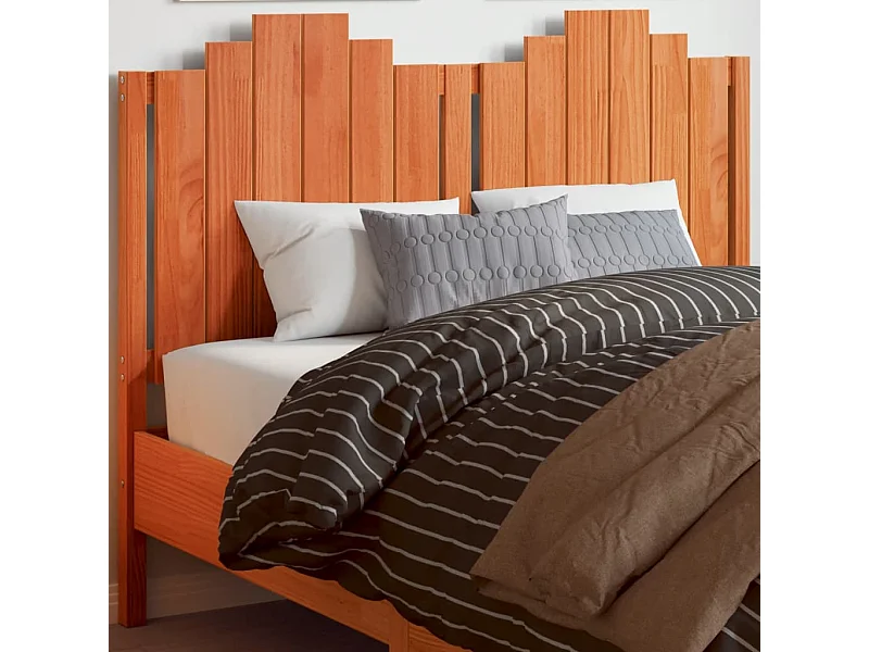 Tête de lit marron 135cm bois massif de pin