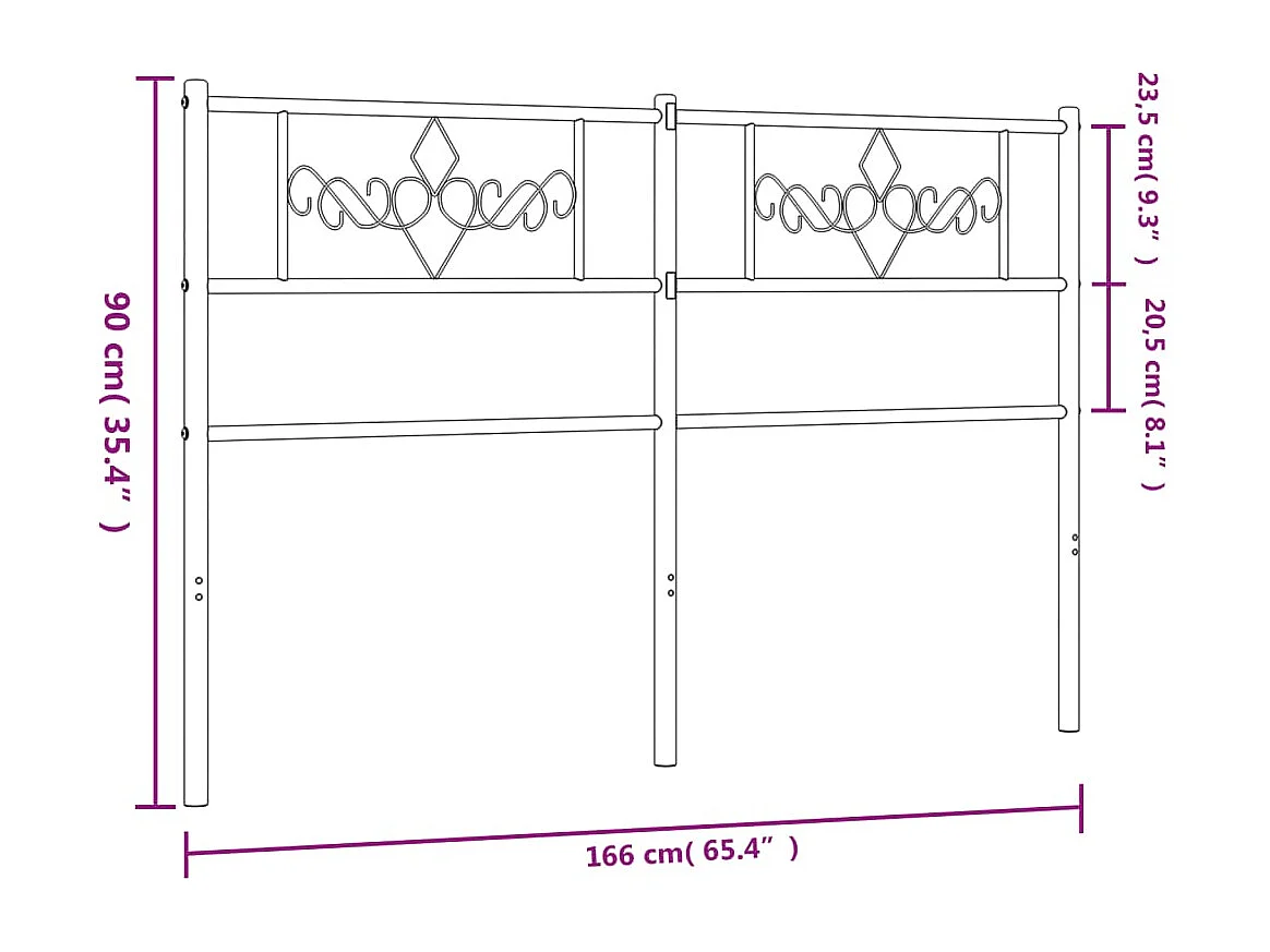 Tête de lit métal blanc 160cm
