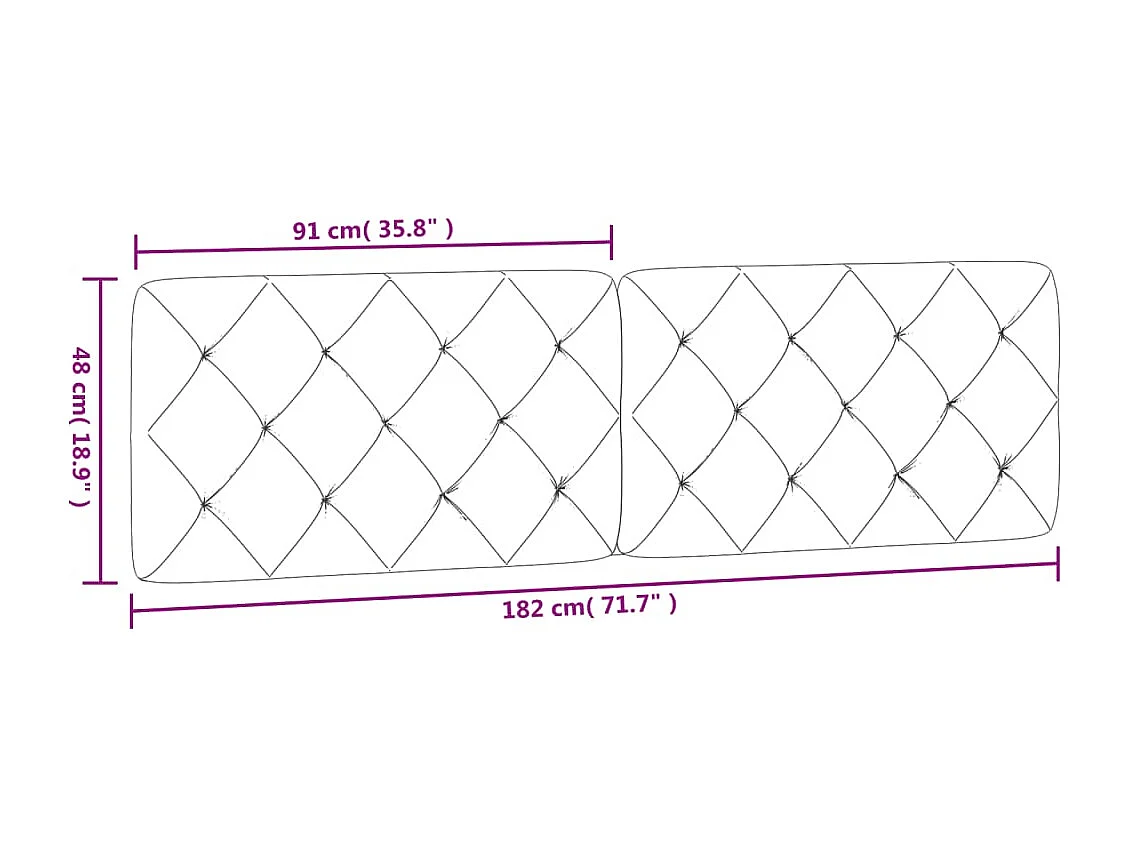 Coussin de tête de lit vert foncé 180cm velours