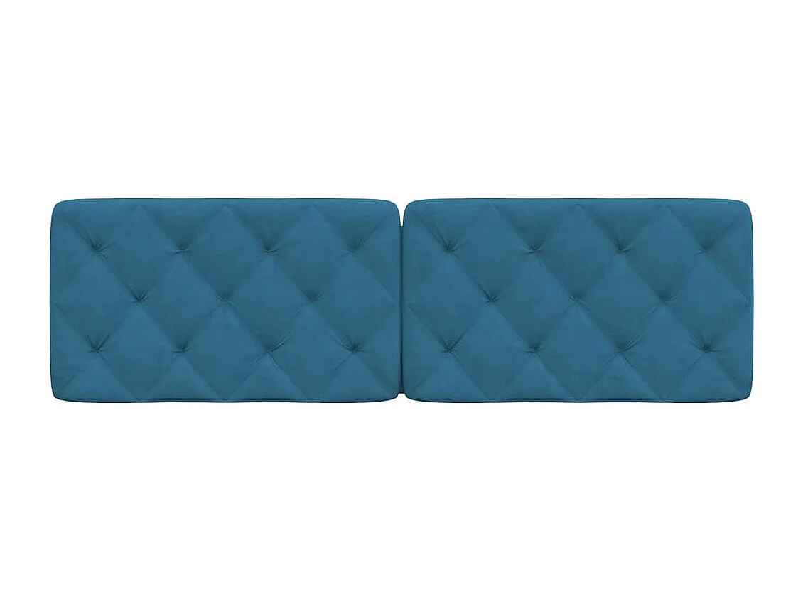 Coussin de tête de lit bleu 160cm velours