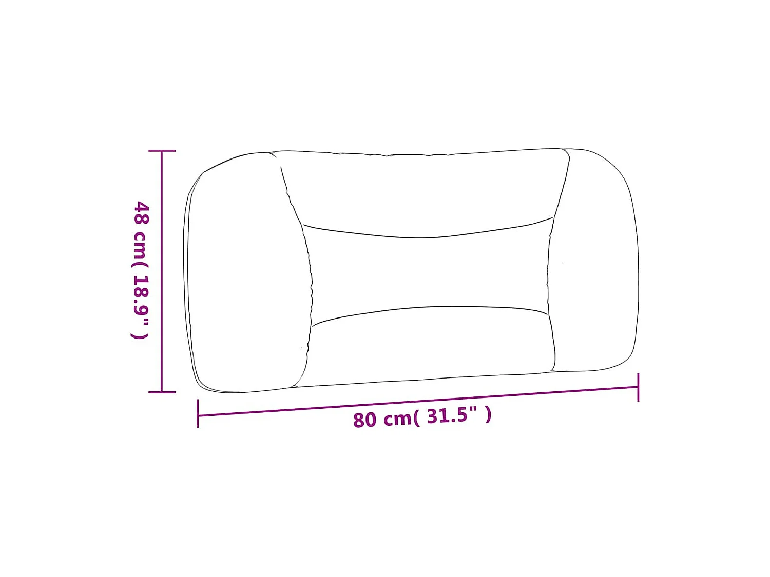 Coussin de tête de lit marron 80cm similicuir