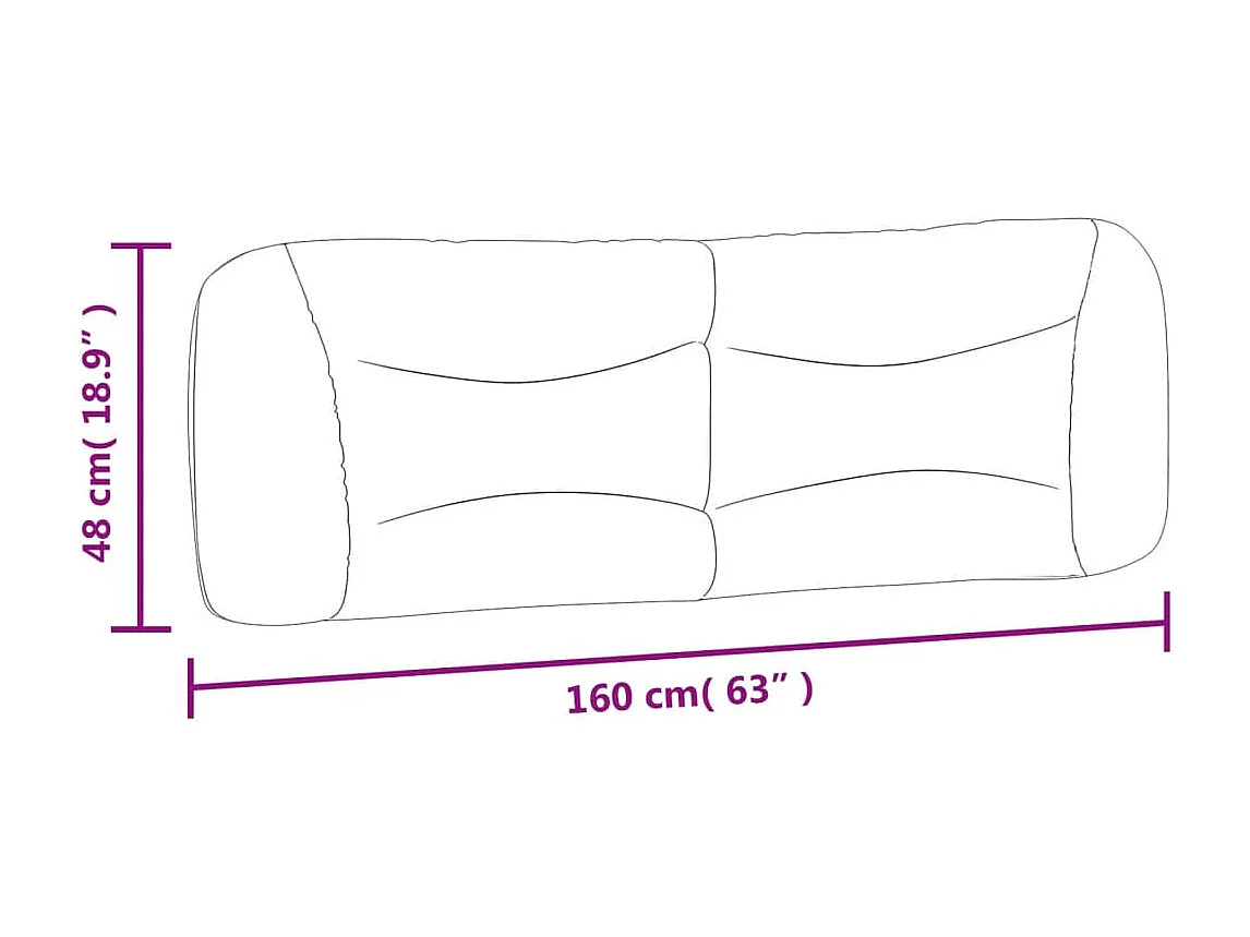 Coussin de tête de lit blanc 160cm similicuir