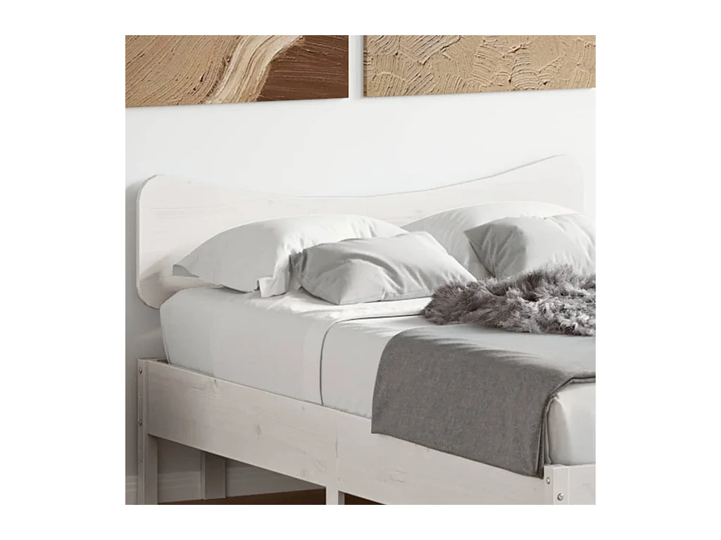 Tête de lit blanc 135cm bois massif de pin