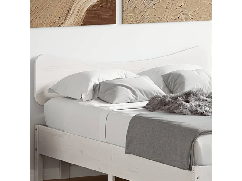 Tête de lit blanc 135cm bois massif de pin