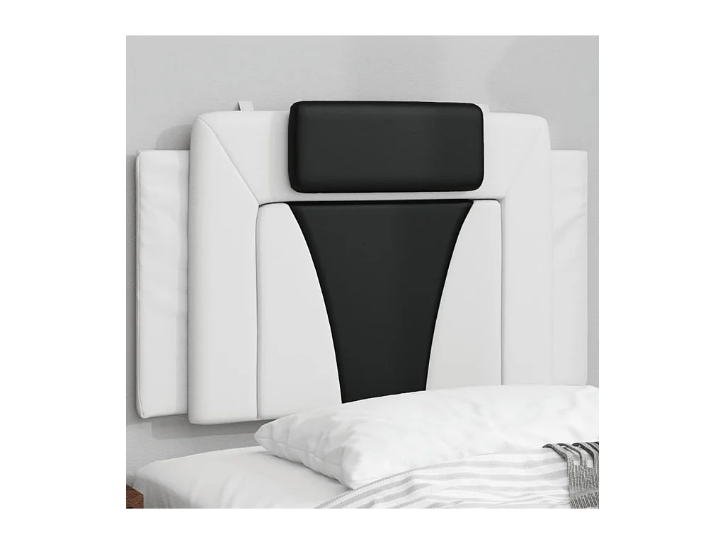 Coussin de tête de lit noir et blanc 90cm similicuir