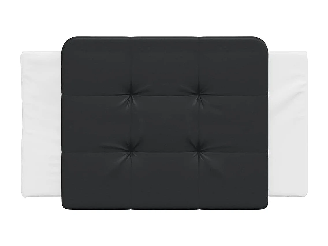 Coussin de tête de lit noir et blanc 80cm similicuir