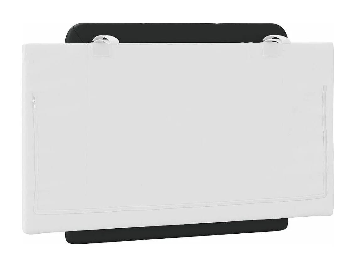 Coussin de tête de lit noir et blanc 80cm similicuir