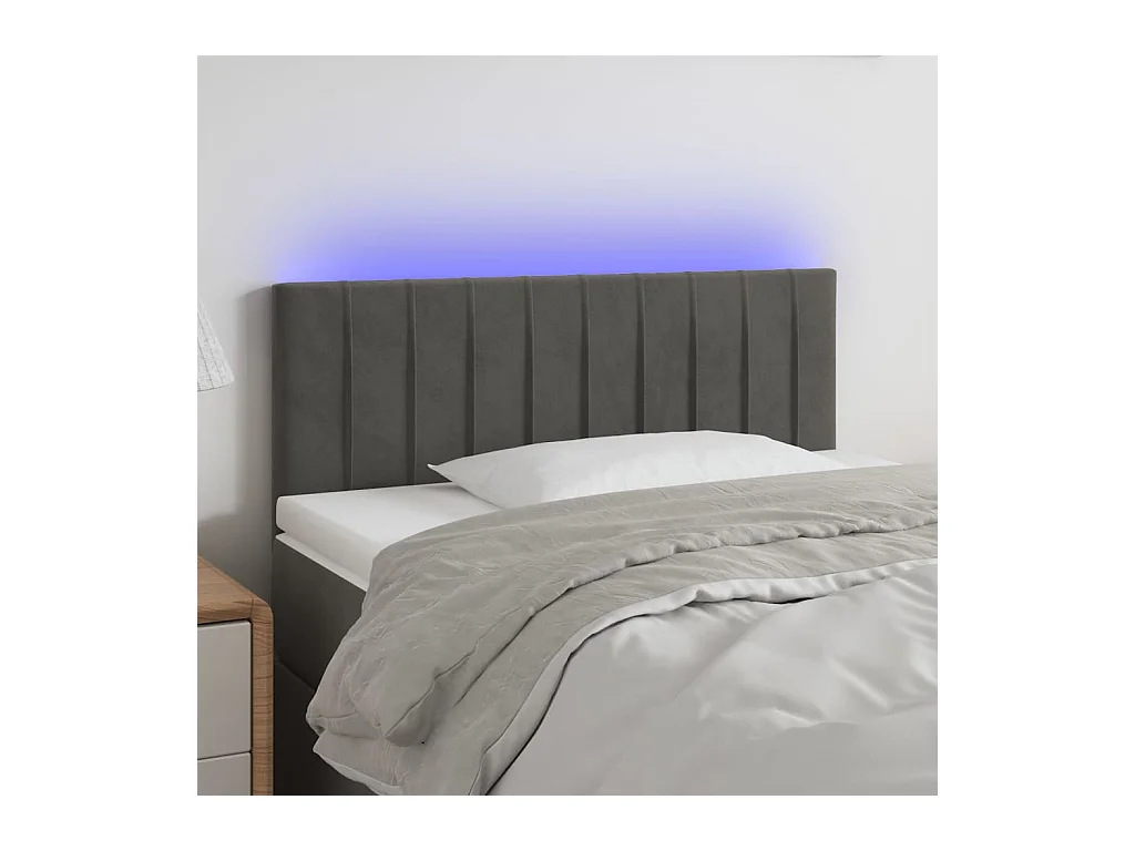Tête de lit à LED Gris foncé 80x5x78-88 Velours