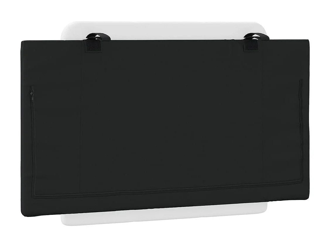 Coussin de tête de lit noir et blanc 80cm similicuir