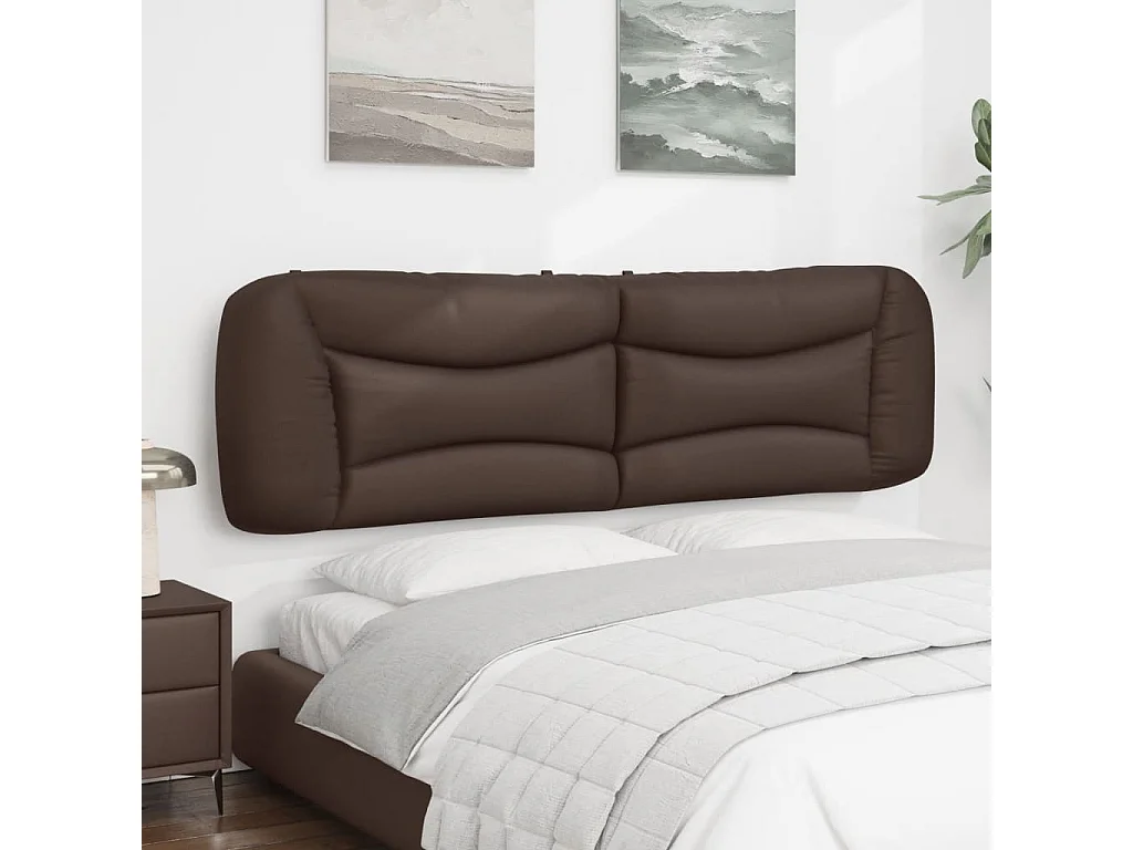 Coussin de tête de lit marron 180cm similicuir