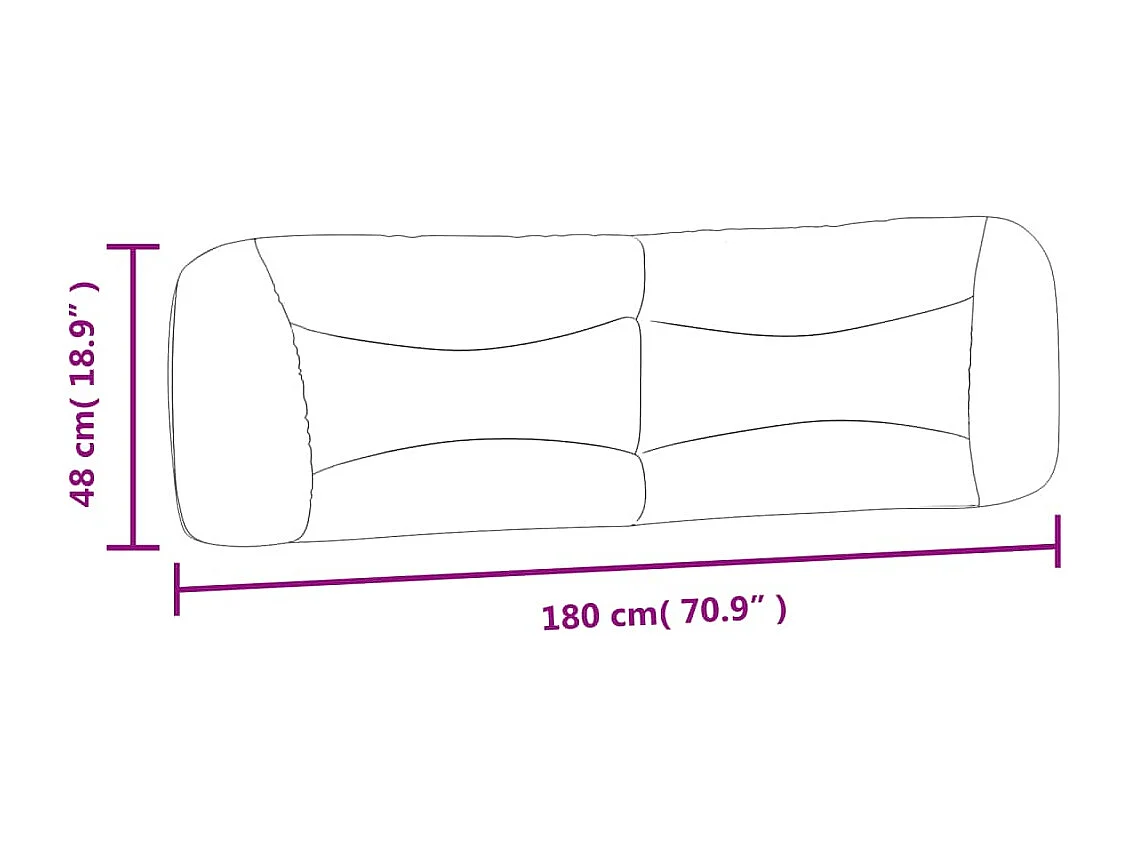 Coussin de tête de lit marron 180cm similicuir