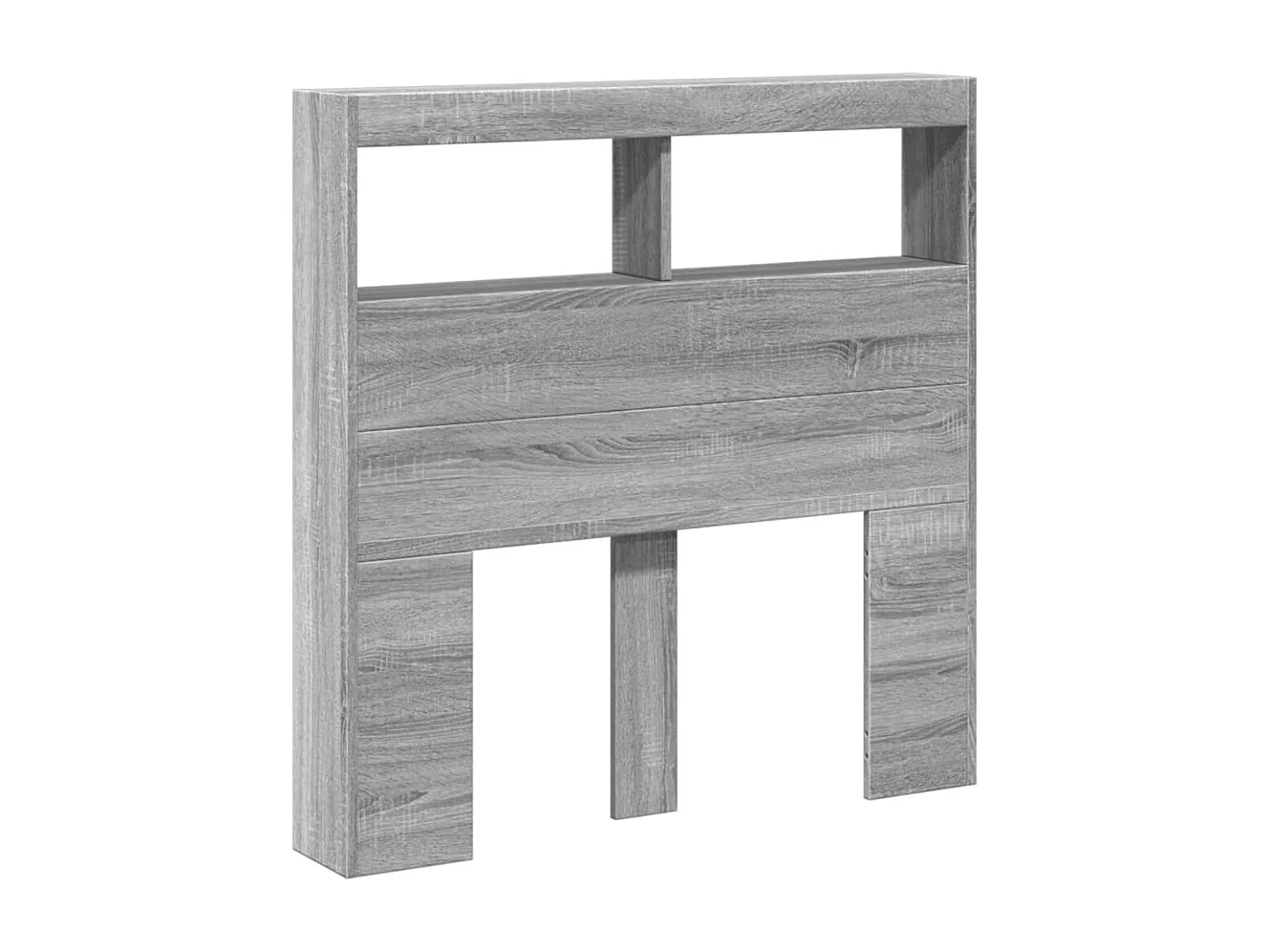 Armoire tête de lit avec LED sonoma gris 100x17x102