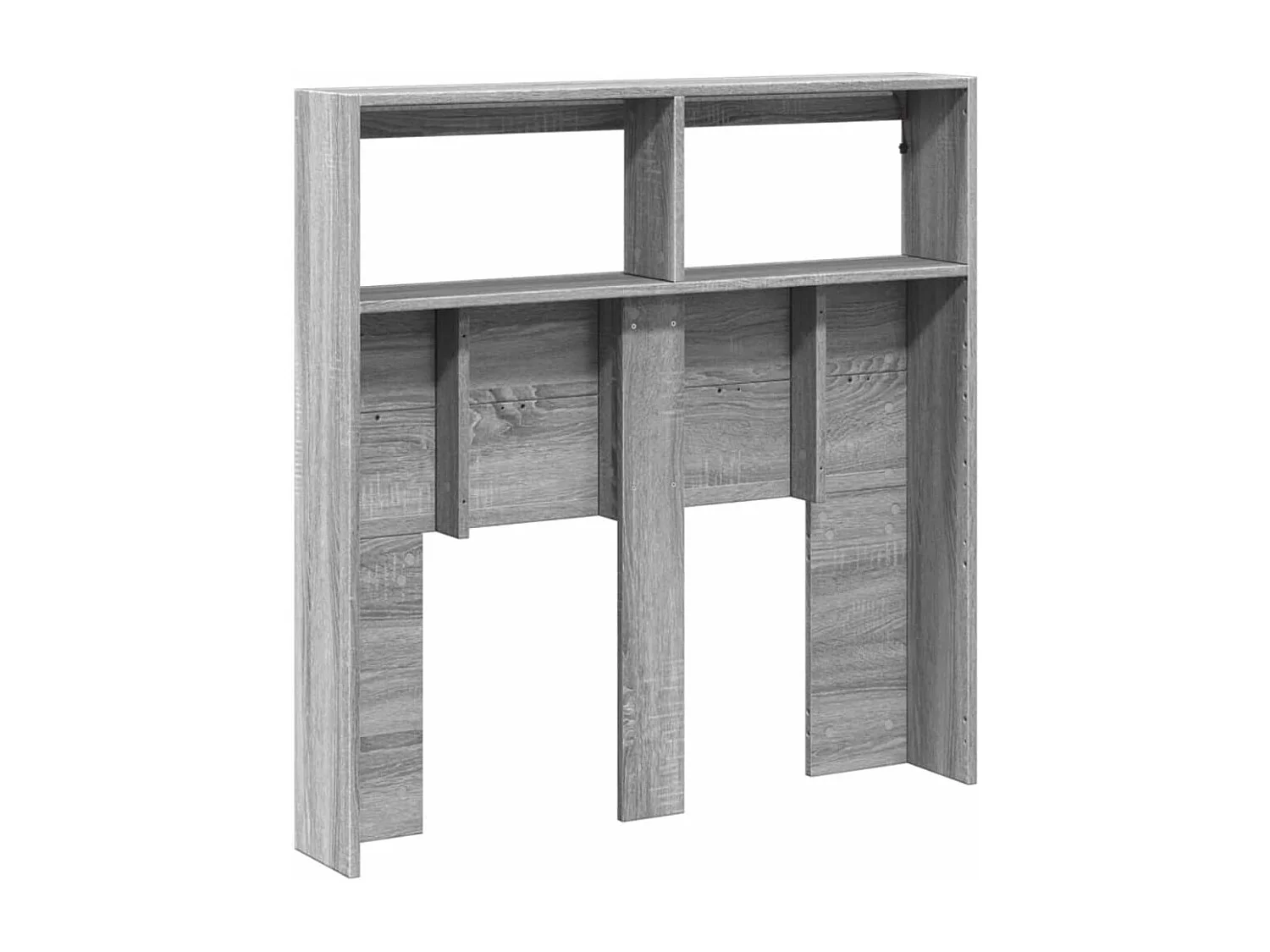 Armoire tête de lit avec LED sonoma gris 100x17x102
