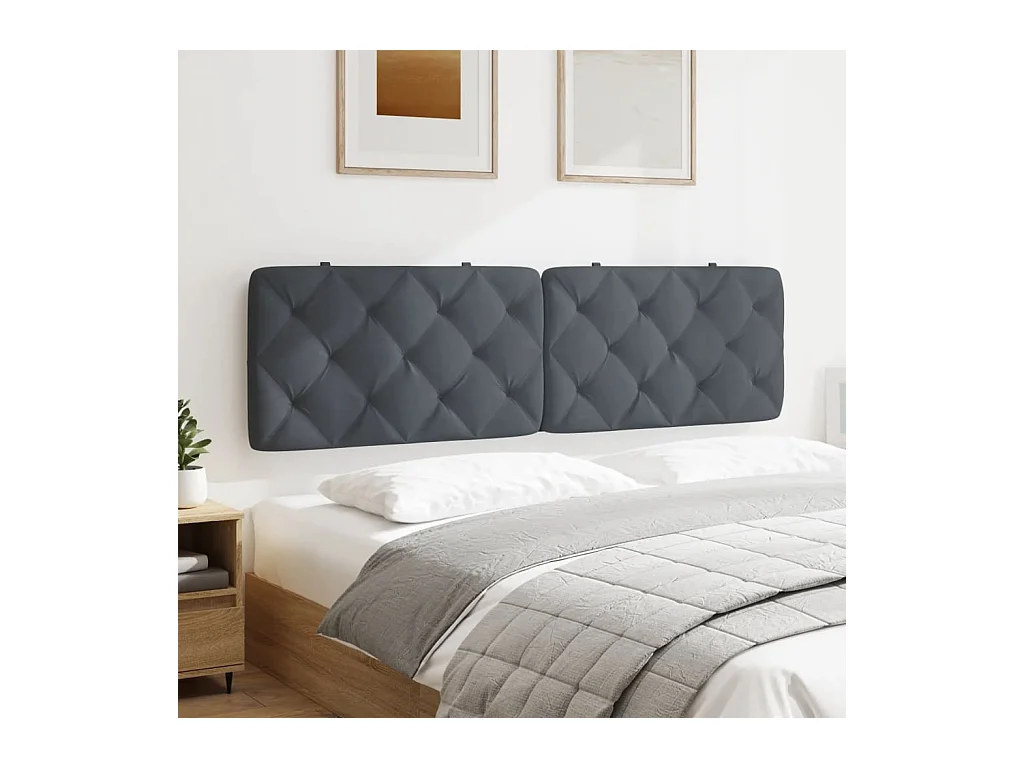 Coussin de tête de lit gris foncé 180cm velours