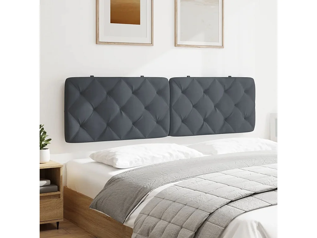 Coussin de tête de lit gris foncé 180cm velours
