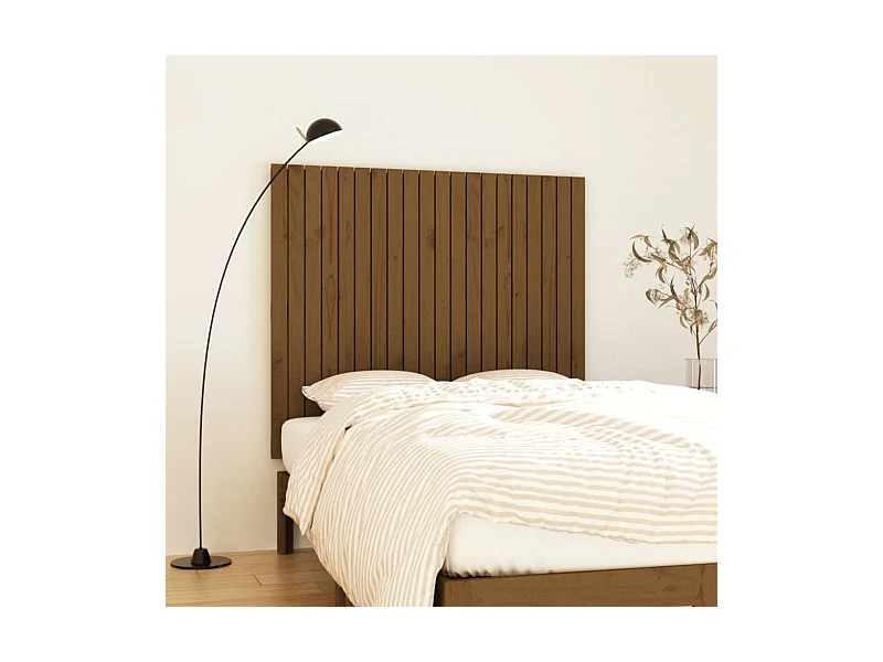 Tête de lit murale Marron miel 127,5x3x110 Bois massif de pin