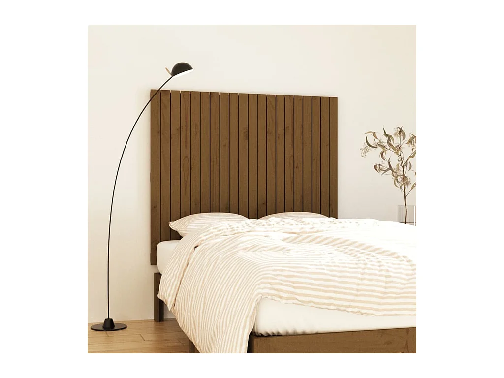 Tête de lit murale Marron miel 127,5x3x110 Bois massif de pin